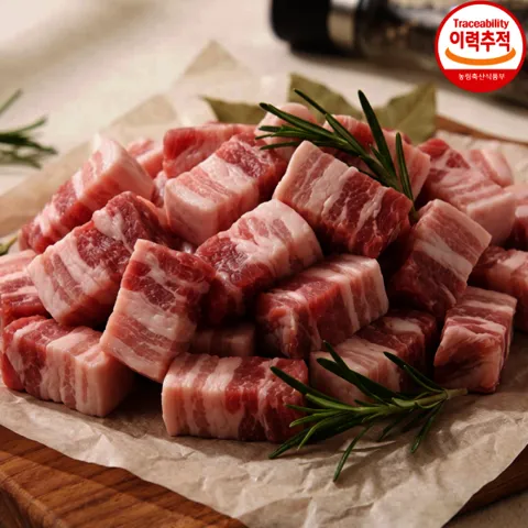 한입 삼겹살 500g x 4팩 17,960원 (무료)