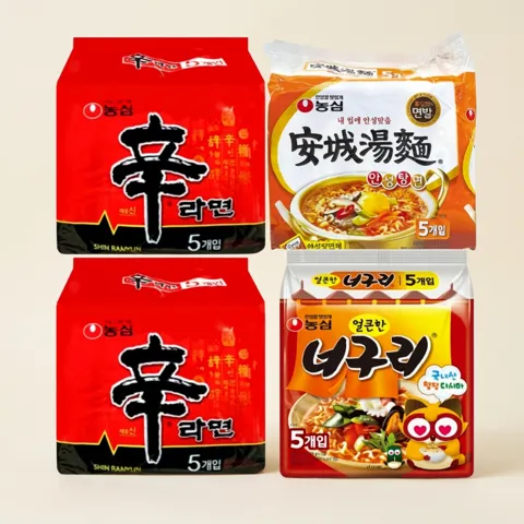 신라면 10봉 + 안성탕면 5봉 + 너구리 5봉, 20봉