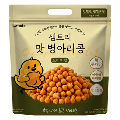9,400원 샘트리 병아리콩 오리지널 1개(20g x 20개입 개별포장) - 식물성 단백질 사무실간식 설탕무첨가