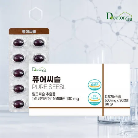 퓨어씨슬 독일산 밀크씨슬 간에좋은 영양제 30캡슐, 1개