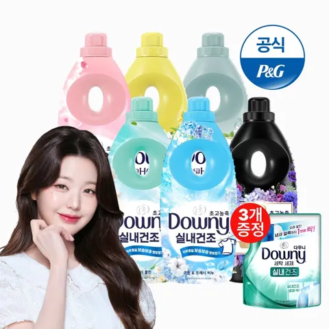 다우니 섬유유연제 1리터 6개+200ml 3개
