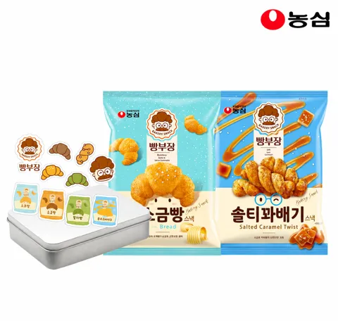 농심 빵부장 솔티꽈베기빵8개+소금빵8개+굿즈증정