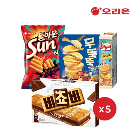 비쵸비+무뚝뚝감자칩+다이제샌드우도땅콩+썬 총20개