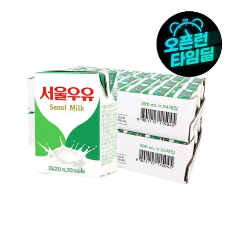 멸균우유 200ml 24입+24입 타임딜