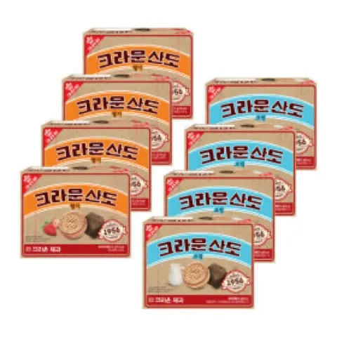 크라운산도 딸기 4개+ 크림 4개