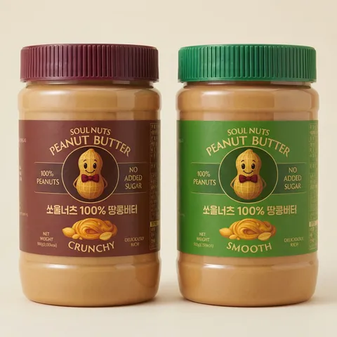 소울너츠 땅콩버터 크런치 500g + 스무스 500g 2개