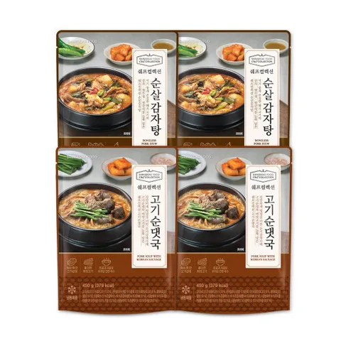 신세계푸드 쉐프컬렉션 순살감자탕/고기 순대국 450g 2+2팩