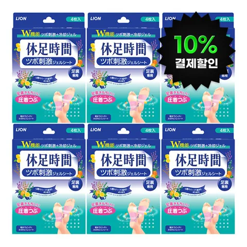 휴족시간 지압자극 쿨링시트 4매입 x 6