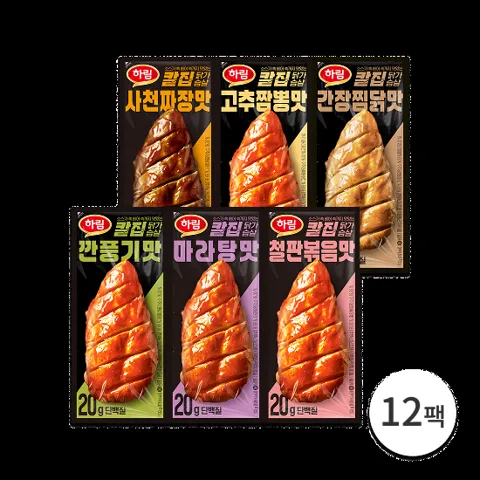 하림 칼집닭가슴살 100g 6종 혼합 12팩