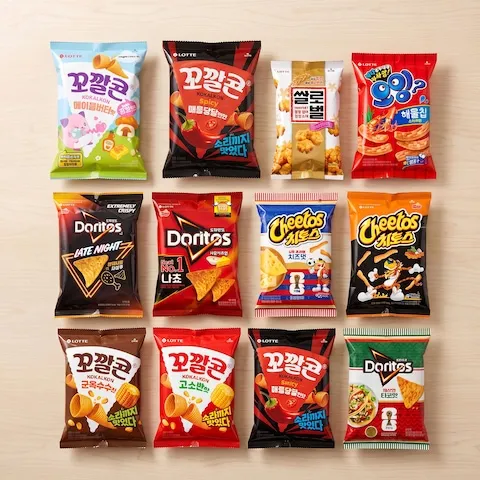 롯데 봉지과자(꼬깔콘/오잉/치토스/도리토스/쌀로별) 12종 16개 골라담기