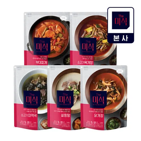 더미식 국물요리 부대찌개닭개장소고기미역국 350g X5개입