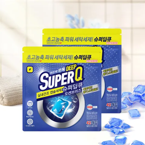 슈퍼딥큐 캡슐세제 42개입X4팩 오션브리즈/플라워코튼