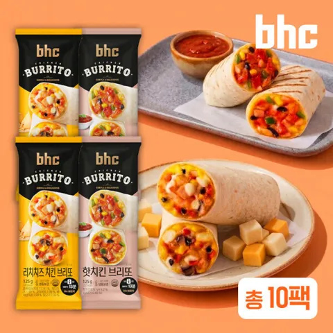 bhc 브리또 리치치즈치킨 5팩+핫치킨5팩
