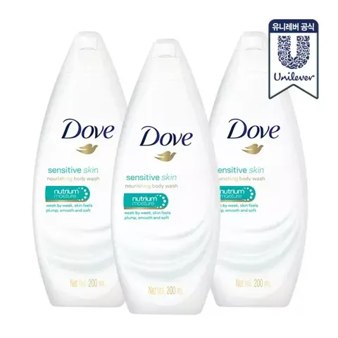 도브 바디워시 센서티브 200ml 3개