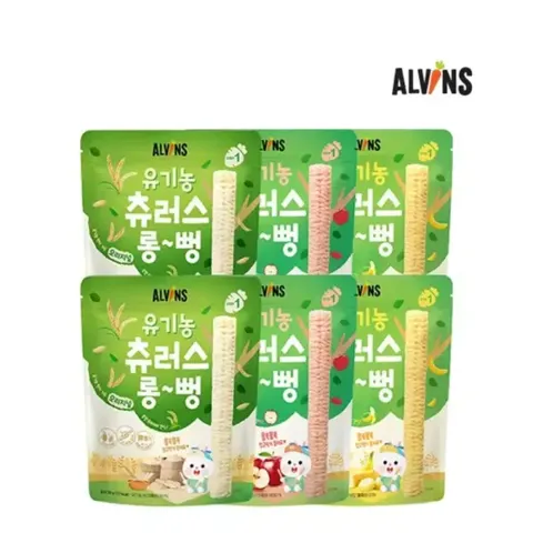 유기농 유아간식 롱뻥/곡물떡뻥 5묶음