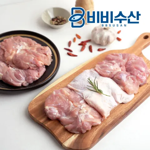 국내산 냉장 닭정육 뼈없는 순살 닭다리살 1kg