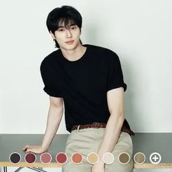 지오다노 코튼 저지 크루넥 반팔 티셔츠