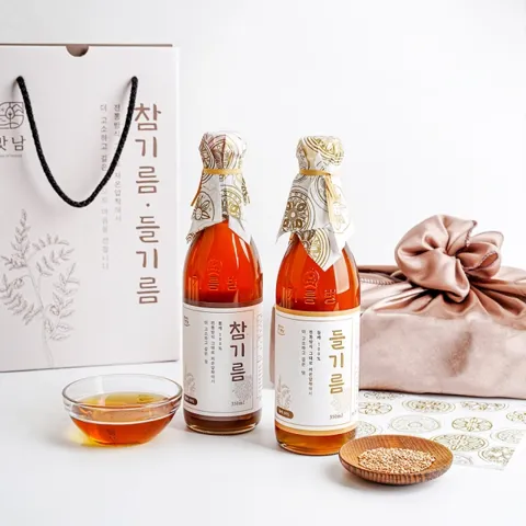 저온압착 참기름 선물세트 350ml 2병