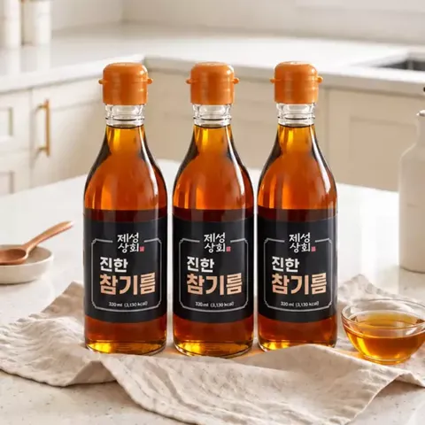 제성상회 진한 참기름 350ml 3병
