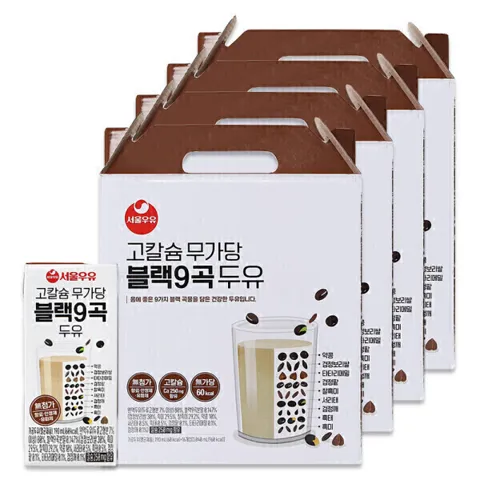 서울우유 고칼슘 무가당 블랙9곡 두유 190mlX64팩