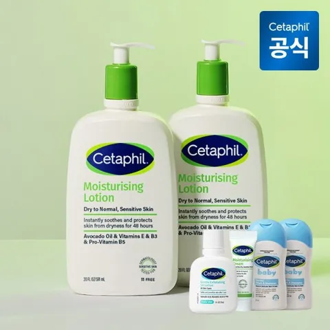 세타필 모이스춰라이징 로션 591ml 2개(+로션 29ml+크림 10g+워시 50ml 2개)