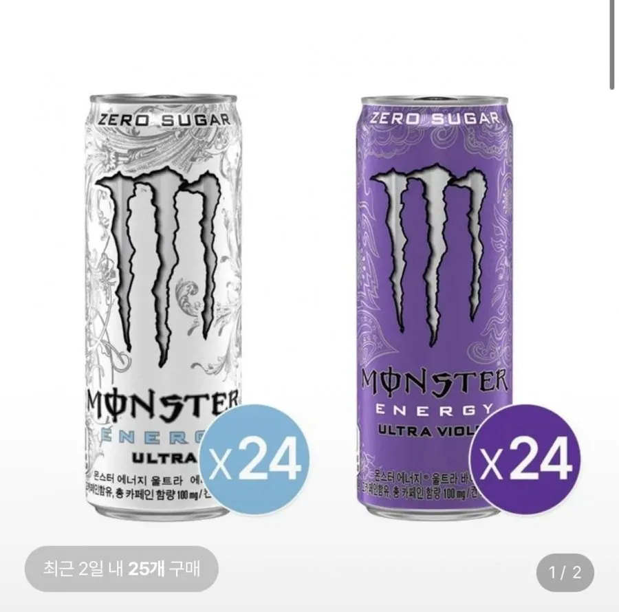 [롯데온] 몬스터 에너지 울트라 355ml 24캔+몬스터 바이올렛 355ml 24캔 (49,830원/무료)