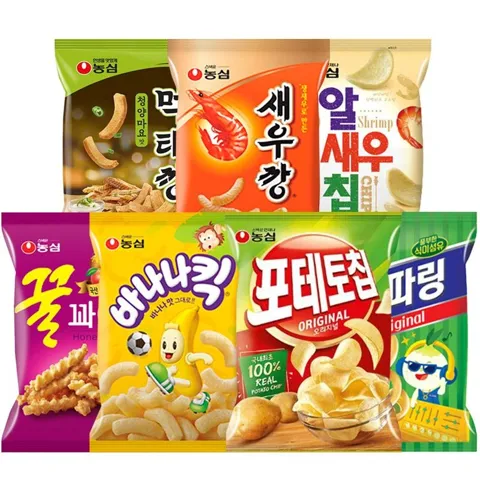 양파링4봉+바나나킥4봉+자갈치4봉+새우깡4봉
