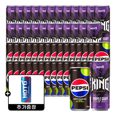 펩시제로라임 210ml 30캔+핫식스 더킹 355ml 24캔