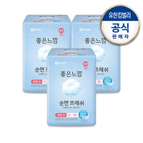 좋은느낌 순면프레쉬 생리대 3팩+라이너6매