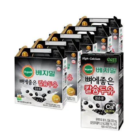 정식품 뼈에좋은칼슘 검은콩 두유 190ml 80팩