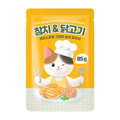 캣츠스프링 고양이 습식사료 참치+닭고기 85g