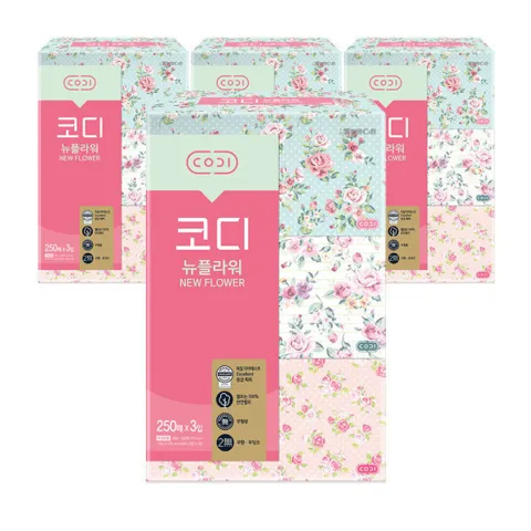 코디 뉴플라워 각티슈 250매 12개