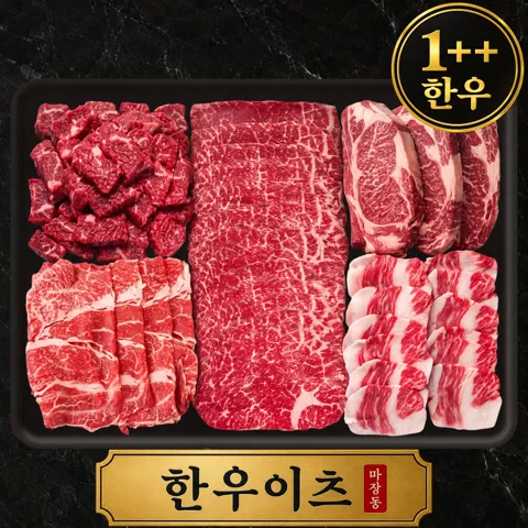 한우이츠 1++ 프리미엄 윤슬 한우 선물세트 1.2kg