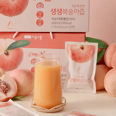 시골내음 생생복숭아즙 110ml 30팩