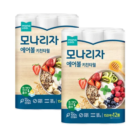 모나리자 에어볼 키친타올 150매 24개