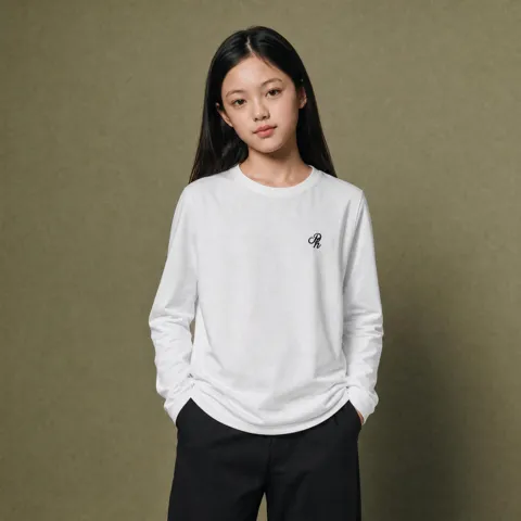 폴햄키즈 여아 플레이티드저지 긴팔티