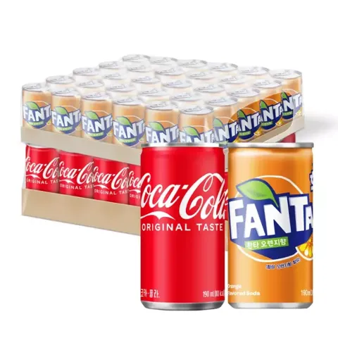 코카콜라 190ml, 30개+환타 오렌지 190ml, 30개