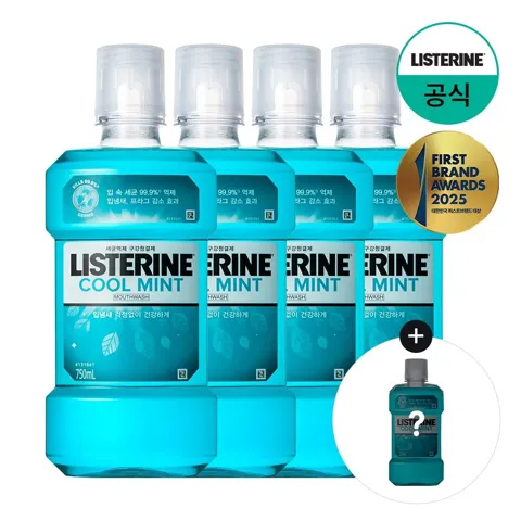 리스테린 750ml 4개+증정 500ml