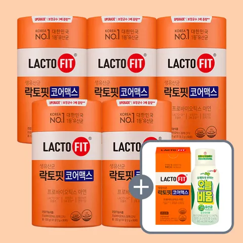(토스) 종근당건강 락토핏 코어맥스 60포,5통 + 증정 락토핏 코어맥스, 30포+오늘비움, 1개 55.986원 무배