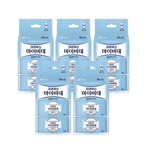 크리넥스 마이비데 클린케어 미니 휴대용 10매 X 6개입 X 5EA 총 300매