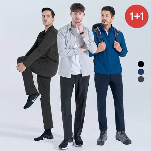 마운틴벨리 남성 가을 이중직 아웃도어 워크웨어 팬츠 1+1