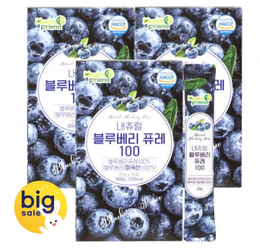 [옥션] 내츄럴 블루베리퓨레 100 15포 x 3개 (16,900원/무료)