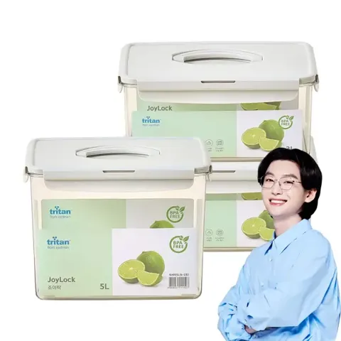 조이락 트라이탄 밀폐용기 대용량 김치통 3종세트 3L 2개 + 5L 1개