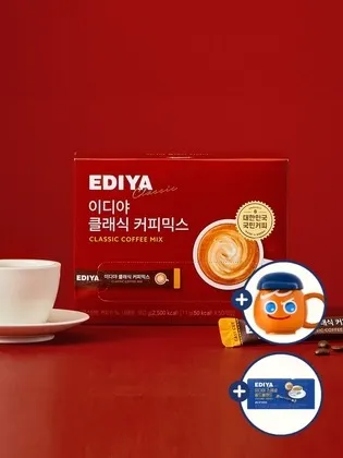 이디야커피 클래식 커피믹스 50T+쿠키런 머그컵