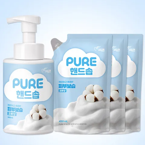 퓨어 핸드솝 핸드워시 500ml 1개 + 450ml 3개