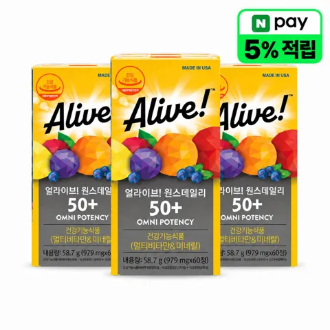 얼라이브 원스데일리 50+ 멀티비타민 60정 3개