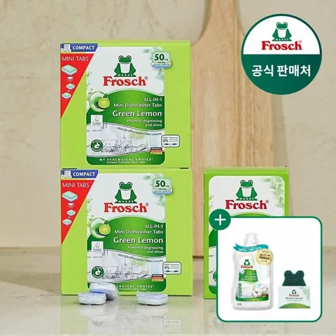 프로쉬 독일 식세기세제 미니 2개+식세기클리너 125g+체험팩 유연제+수세미