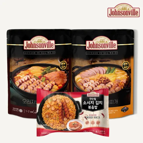 쟌슨빌 부대찌개 500g 2팩+김치볶음밥 250g 1팩