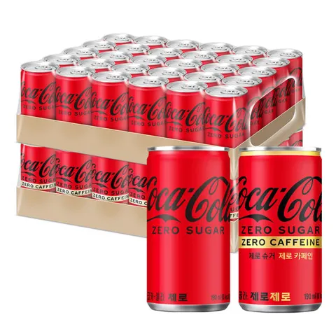 코카콜라 제로, 190ml, 30개 + 코카콜라 제로제로, 190ml, 30개