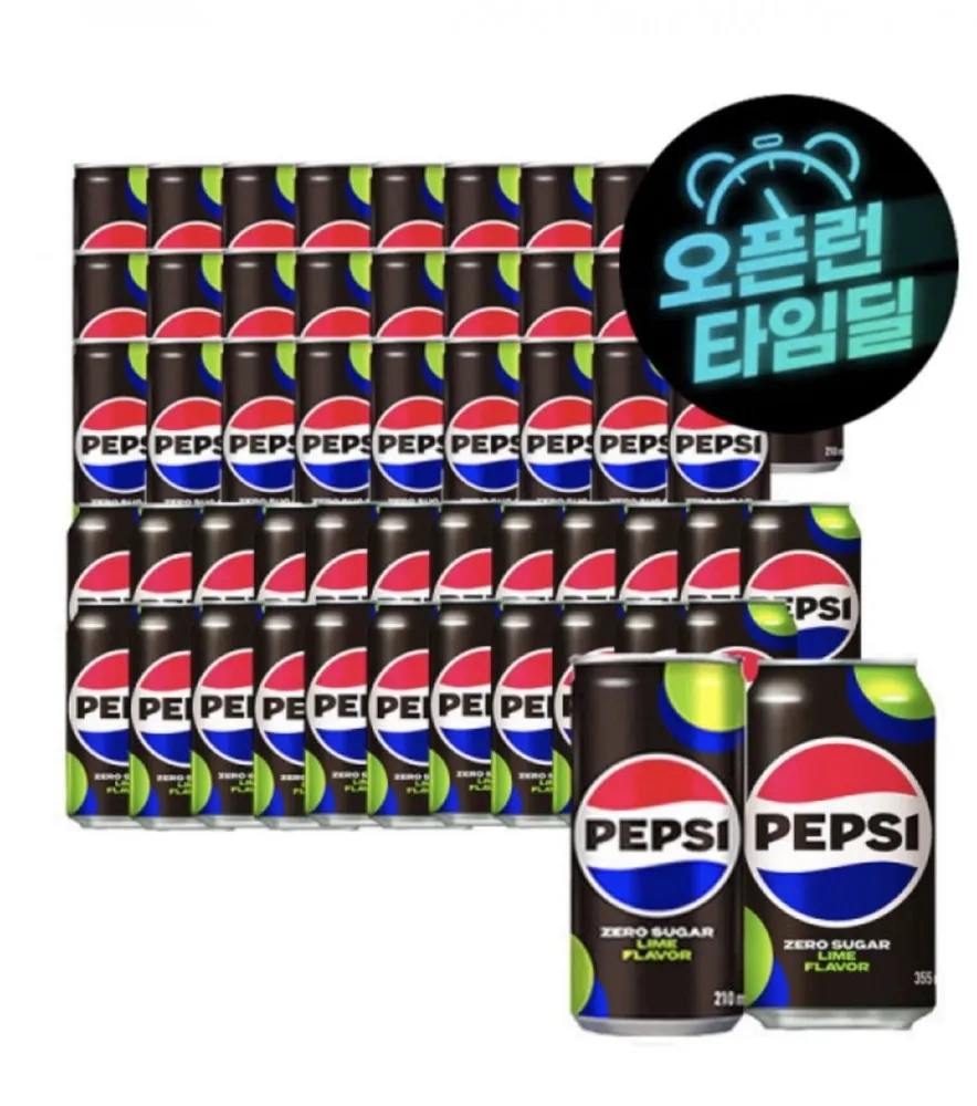 [지마켓] 펩시제로라임 210ml 30캔 + 355ml 24캔 (23,500원/무료)